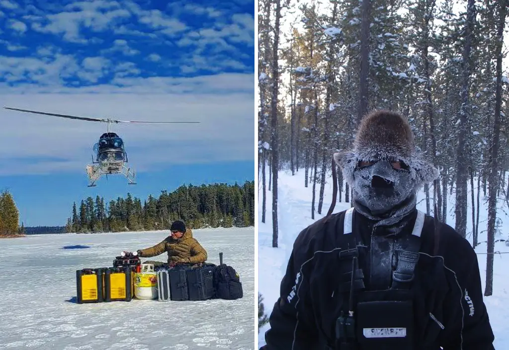 Bushrat field workers in winter